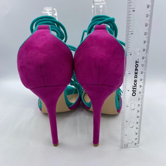 FSJ Women Peep Toe Ankle Strap Heels Sandals Stile - Picture 5 of 9